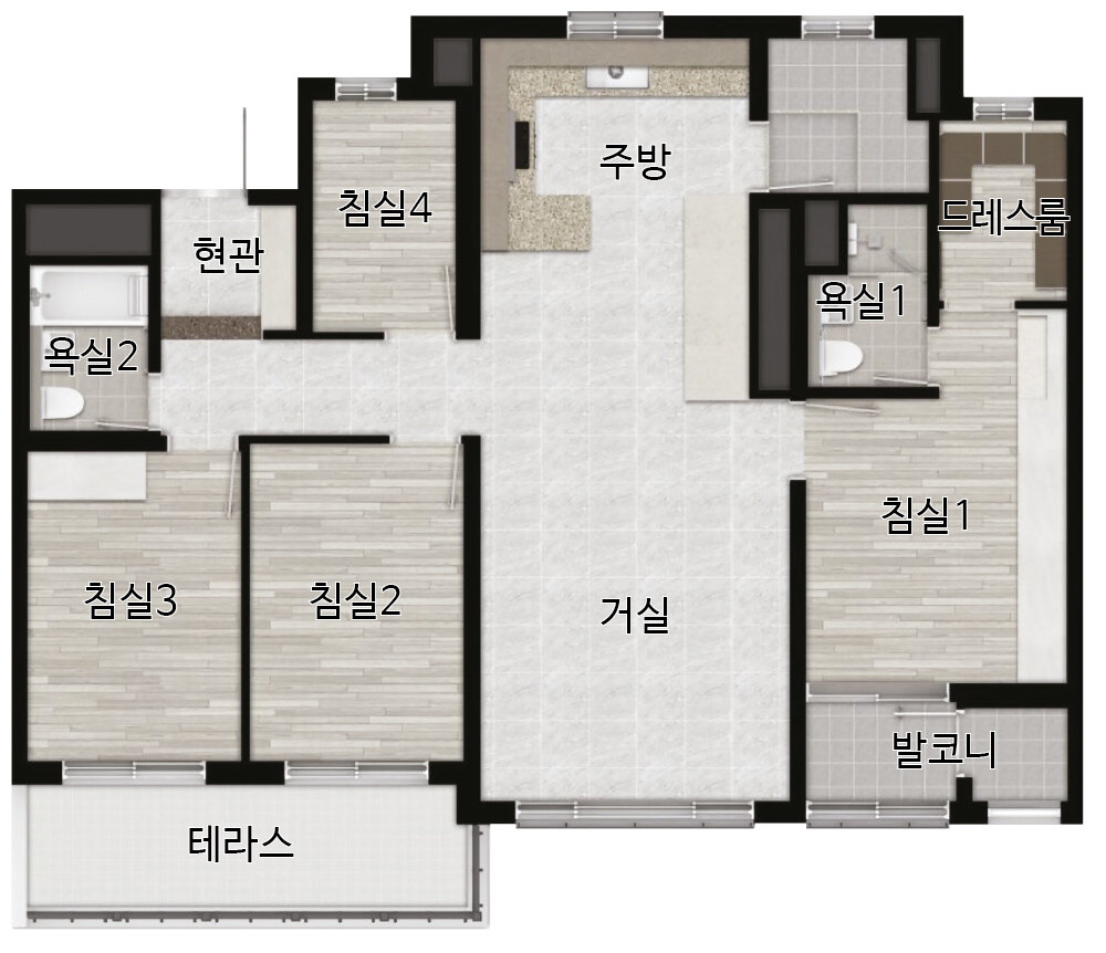 74㎡ · 단층 · 침실4 평면도
