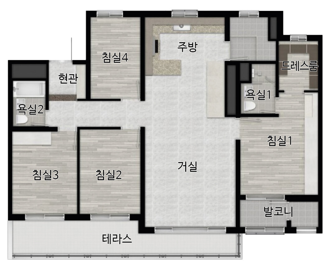 84A㎡ · 단층 · 주력 평면도